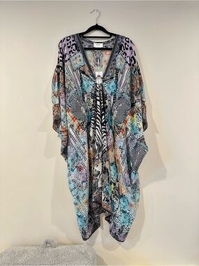 Camilla Multicolor Embellished Paisley & Animal Print Tunic